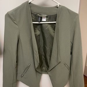 H&M size 2 EU32 blazer jacket khaki green